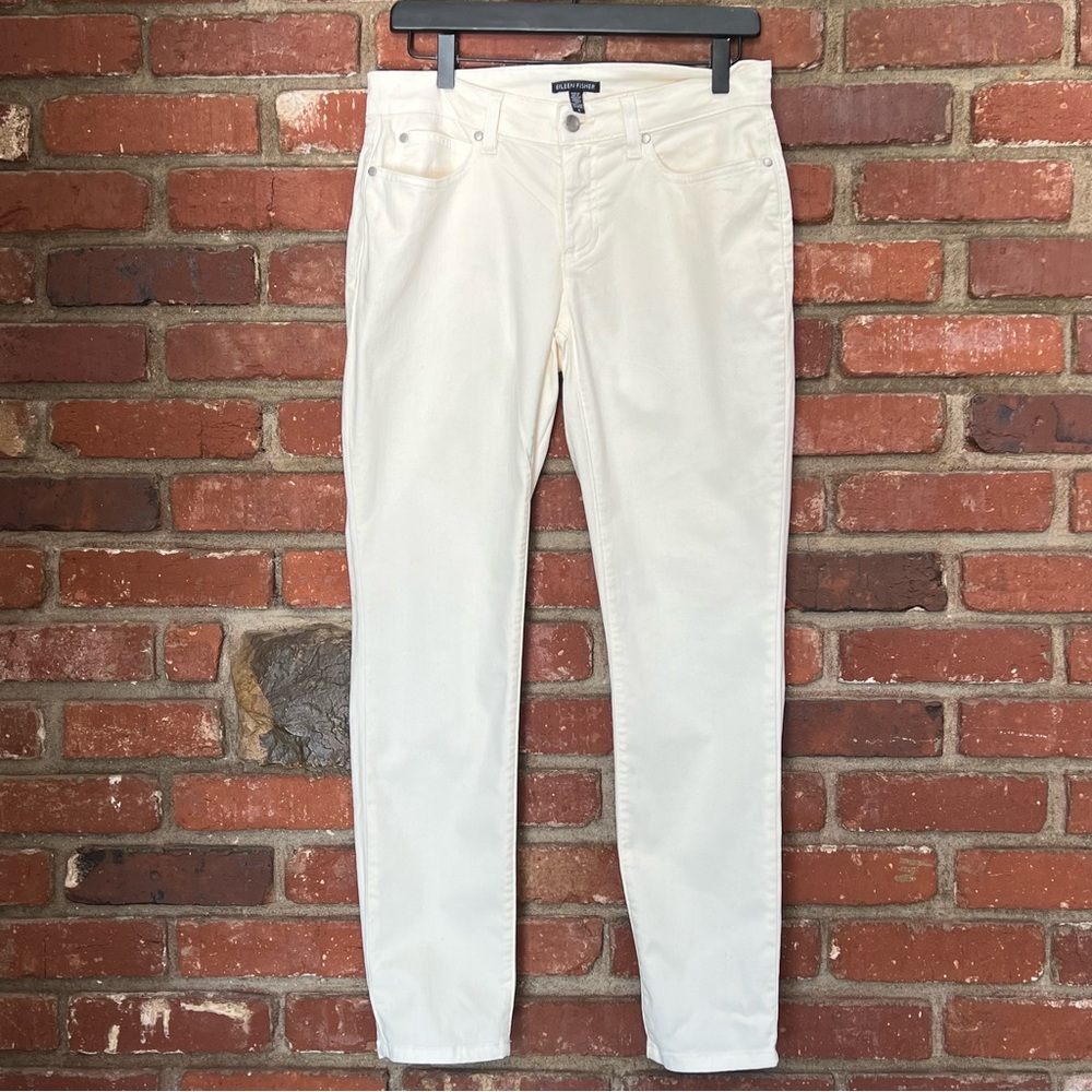 Eileen Fisher women's ivory cream denim size 6 skinny‎ jeans